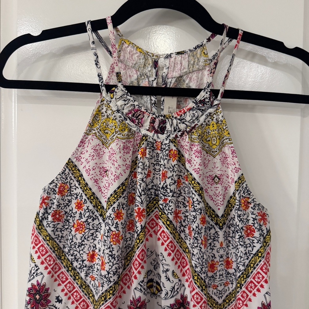 Loft Tapestry Halter Multicolor Patterned Dress P… - image 3